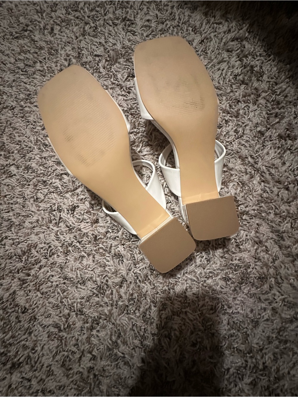 Steve Madden White Strappy Square-Toe Block Heel Sandals - Picture 5 of 5
